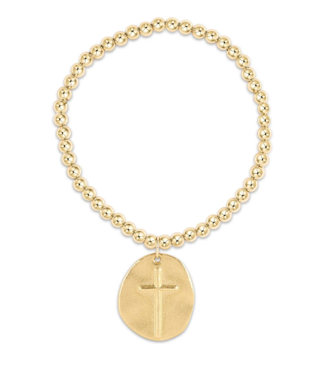 Enewton Extends Classic Gold 4mm Bead Bracelet Inspire Gold Charm