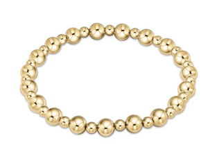 Enewton Extends Classic Grateful Pattern 6mm Bead Bracelet Gold