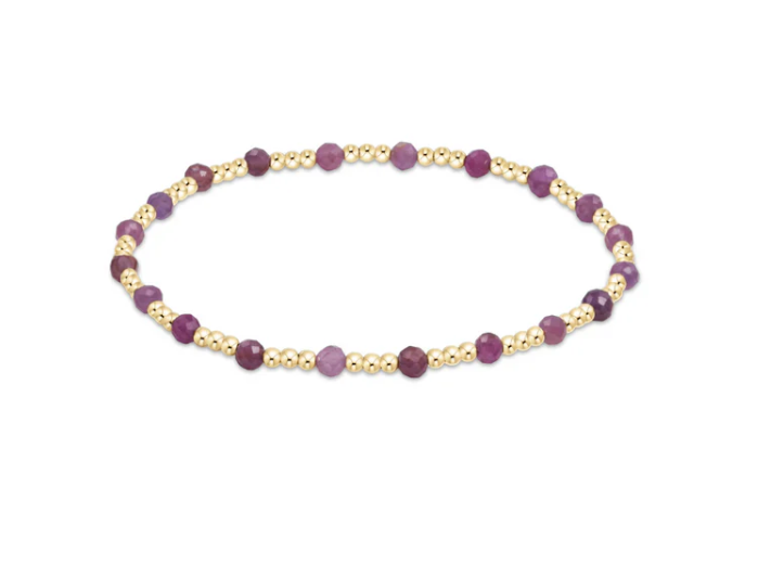 Enewton Extends Gemstone Gold Sincerity Pattern 3mm Bead Bracelet - Ruby