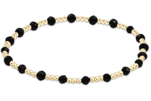 Enewton Extends Gemstone Gold Sincerity Pattern 3mm Bead Bracelet Faceted Onyx