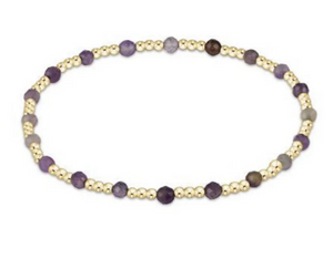 Enewton Extends Gemstone Gold Sincerity Pattern 3mm Bead Bracelet Amethyst