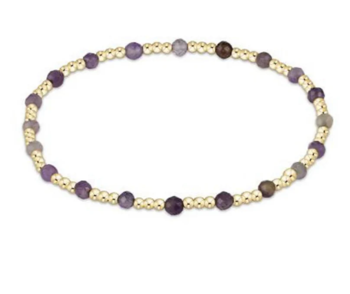 Enewton Extends Gemstone Gold Sincerity Pattern 3mm Bead Bracelet Amethyst