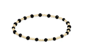 Enewton Gemstone Gold Sincerity Pattern 3mm Bead Bracelet Faceted Onyx