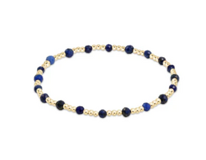 Enewton Gemstone Gold Sincerity Pattern 3mm Bead Bracelet Lapis