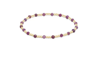 Enewton Gemstone gold Sincerity Pattern 3mm Bead Bracelet Ruby