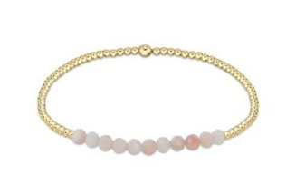 Enewton Gold Bliss 2mm Bead Bracelet - Pink Opal
