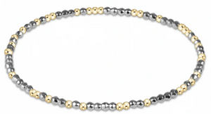 Enewton Hope Unwritten Bright Silver Faceted Hematite 2mm Bead Bracelet- Extends