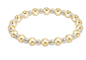 Enewton Pearl Grateful Pattern 4mm Bead Bracelet 6mm Gold