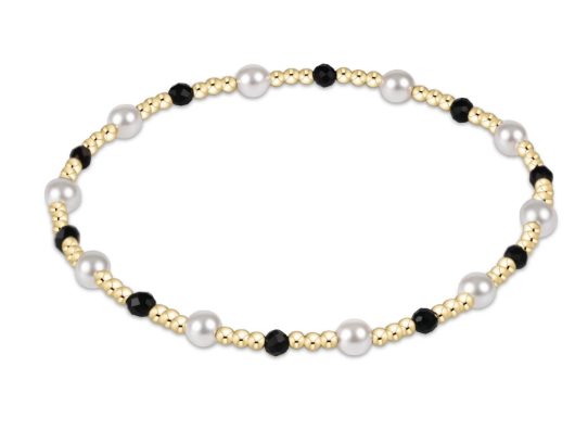 Enewton Pearl Sincerity Pattern 4mm Bead Bracelet Faceted Onyx