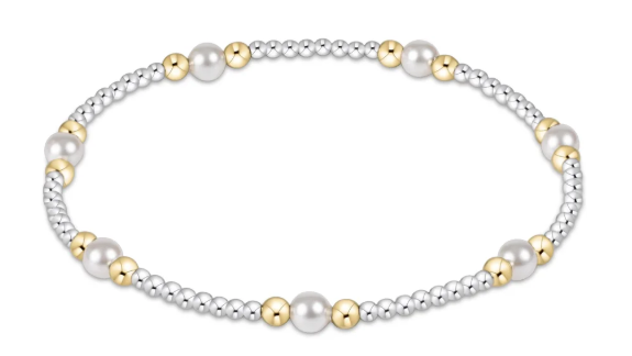 Enewton Purpose Pearl 4mm Bead Bracelet- Mixed Metal