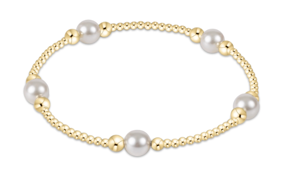 Enewton Purpose Pearl 6mm Bead Bracelet- Gold