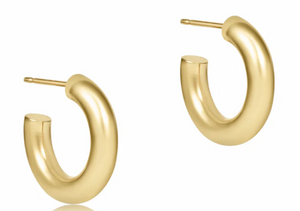 Enewton Round Gold 0.5" 4mm Post Hoop- Smooth