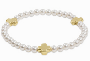 Enewton Signature Cross Pearl Pattern 4mm Bead Bracelet