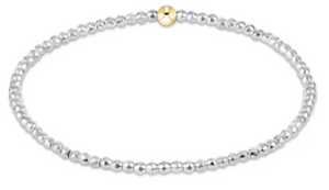 Enewton Silver Faceted Hematite 2mm Bead Bracelet- Extends