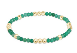 Enewton Worthy Pattern 3mm Bead Bracelet Green Onyx