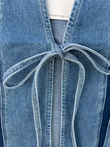 So Cute! Slim Denim Jacket with Tie Front