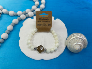 Natural Stone Bracelet with Beach Sand from Ocean City, Maryland