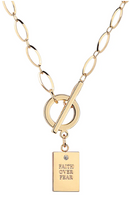 Load image into Gallery viewer, Faith Over Fear Gold Simple Truth Necklace by Alexa's Angels

