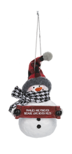 Load image into Gallery viewer, Families Are Forever Because Love Never Melts Snowman Ornament
