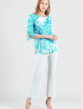 Load image into Gallery viewer, Floral Print Soft Knit Scoop Tunic with Cuff Tie Detail by Clara Sunwoo
