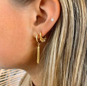 Florence Shaker Gold Huggie Earrings