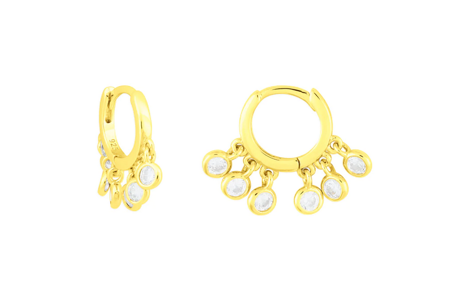 Florence Shaker Gold Huggie Earrings