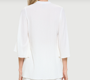 Flowy Bell Sleeve Tunic - White