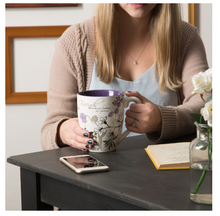 Load image into Gallery viewer, Friends Coffee Mug with Purple Flower 20 oz
