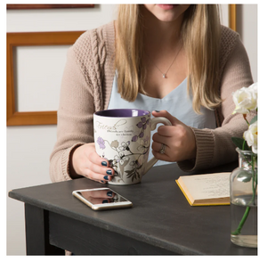 Friends Coffee Mug with Purple Flower 20 oz