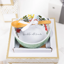 Load image into Gallery viewer, Friends 4.5&quot; Ceramic Bowl with Bamboo Spoon
