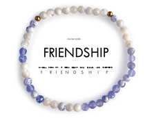 Load image into Gallery viewer, Friendship Blue Lace Agate &amp; Mother of Pearl Morse Code Matching Set Bracelets
