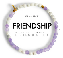 Load image into Gallery viewer, Friendship Lavender Jade &amp; Howlite Morse Code Bracelet
