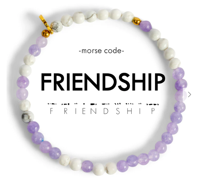Friendship Lavender Jade & Howlite Morse Code Bracelet