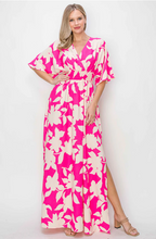 Load image into Gallery viewer, Fuchsia Floral Woven Maxi Dress

