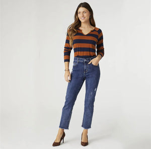 Everstretch Straight Ankle Jeans with Raw Bottom