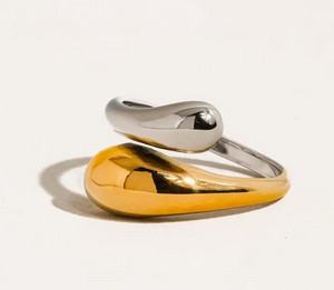Gabrielle 18K Gold Non-Tarnish Open Twist Ring