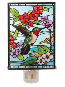 Stained Glass Hummingbird Night Light