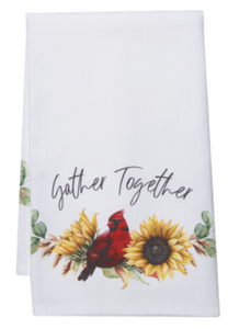 Autumn Cardinal Tea Towel