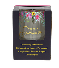 Load image into Gallery viewer, You Are a Survivor Gift Boxed Stemless Wine Glass 17oz
