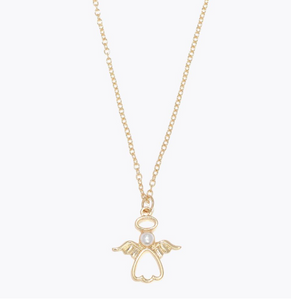 Gold Angel with Pearl Necklace