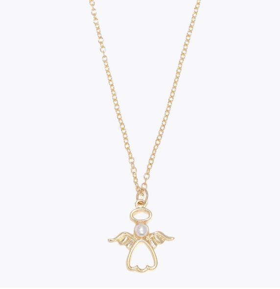 Gold Angel with Pearl Necklace