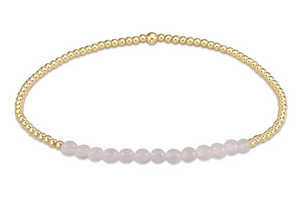 Gold Bliss 2mm Rose Quartz Bracelet