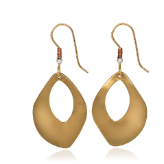 Gold Hammered Organic Shaped Earrings