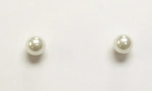 Gold Pearl Stud Earrings 8mm