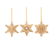 Load image into Gallery viewer, Gold Snowflake Ornaments
