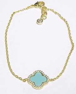 Gold Turquoise Clover Bracelet