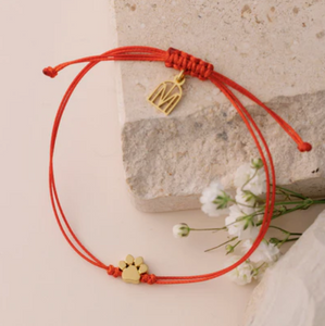 Pawprint String Bracelet MantraBand in gold or silver