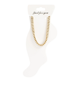 Stainless Steel Double Row Rhinestone Anklet