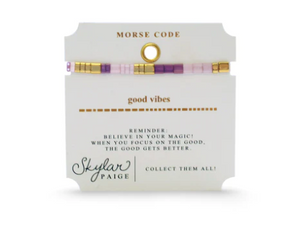 Good Vibes Morse Code Tila Bracelet