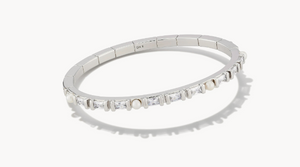 Gracie Bangle Rhodium White Mix M/L